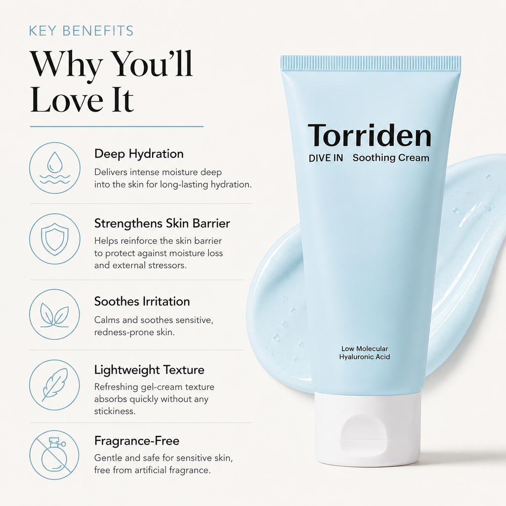 Torriden Dive-In Low Molecular Hyaluronic Acid Soothing Cream Tube 100ml