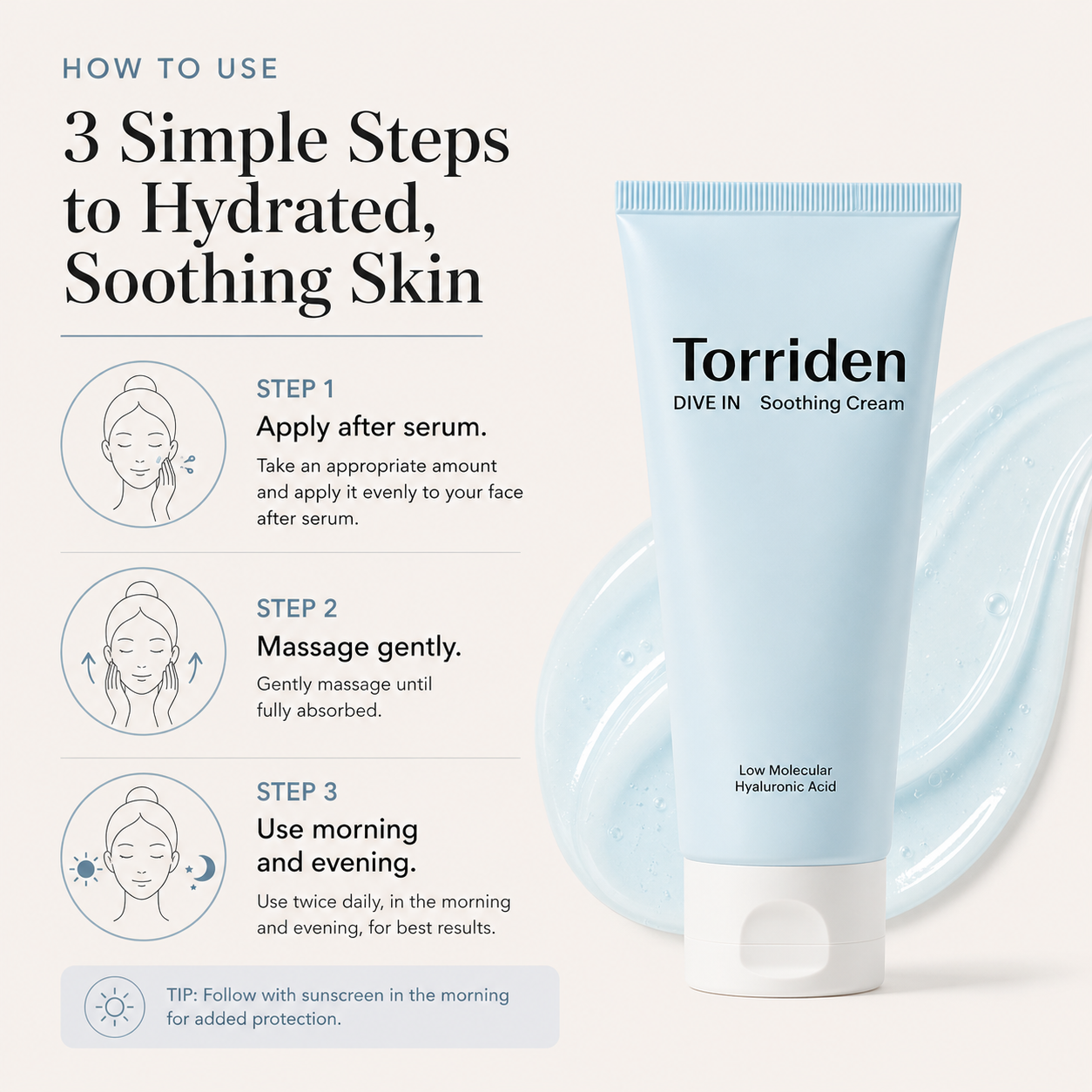 Torriden Dive-In Low Molecular Hyaluronic Acid Soothing Cream Tube 100ml